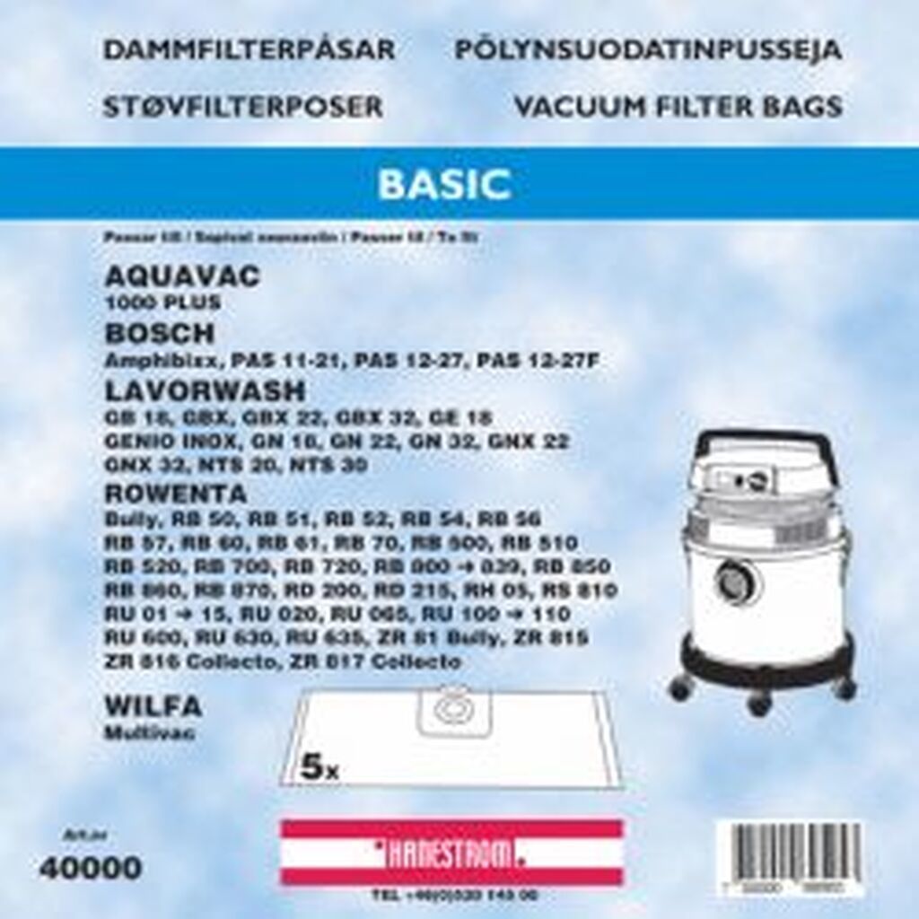 Hanestroem Dammsugarpåsar Rowenta Zr81 5p
