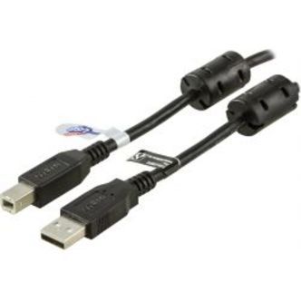 Deltaco Usb 2.0 Cable Type A Male Type B Male Ferrite Cores 3m Black