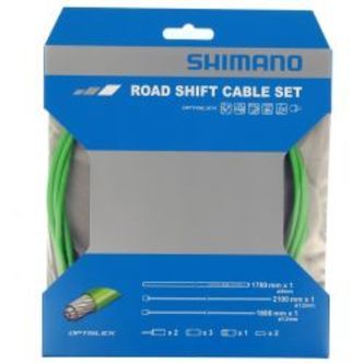 Shimano Gearkabelsæt Optislik Racer, Grøn - Cykelreservedele