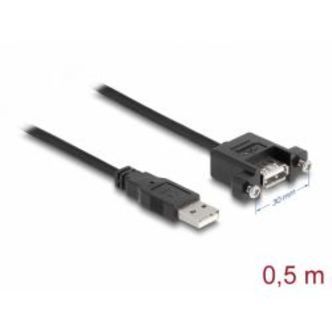 Delock Cable Usb 2.0 Type-a Ma&gt;usb 2.0 Type-a Fe Panel-mount, 0,5m