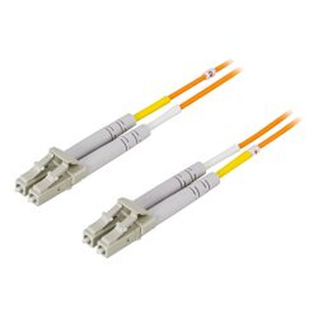Deltaco Om1 Fiber Cable, Lc - Lc, Duplex, Upc, 62,5/125, 10m, Orange