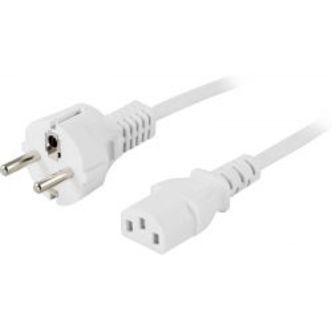 Deltaco Device Cable Pc & Wall Straight Cee 7/7 & Iec C13 1m White