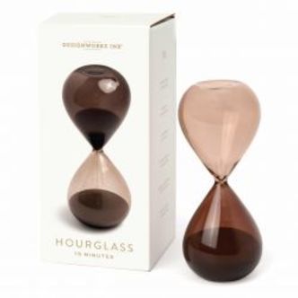 Designworks Ink Hourglass 15 Min Smoky Quartz - Timeglas