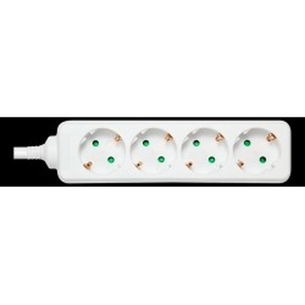 Deltaco Outlet 4xcee 7/3 1xcee 7/7 5m White - Stikdåse