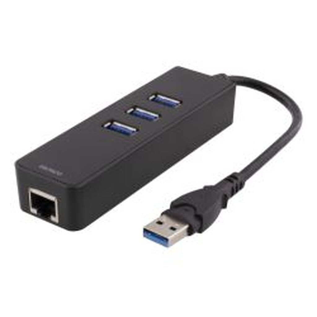 Deltaco Network Adapter 1xgbitrj45 1xusb3 A Ma 3x Usb3 Fe Black - Adapter