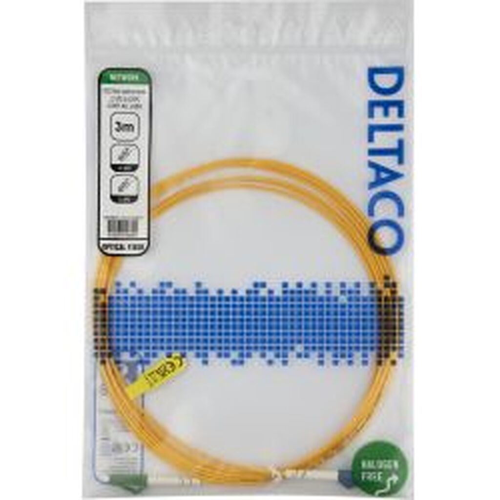 Deltaco Os2 Fiber Cable, Lc - Lc, Simplex, Upc/apc, 3,0m