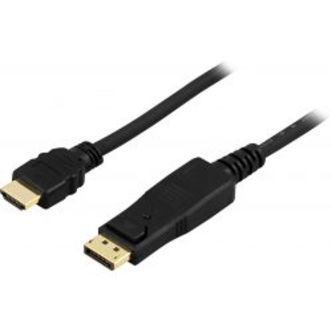 Deltaco Displayport To Hdmi Cable, 20-pin Male - Male, 5m, Black
