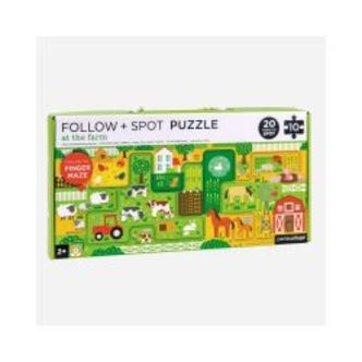 Petit Collage At The Farm Follow + Spot Puzz - Puslespil