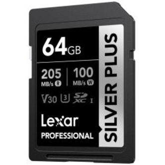 Lexar SDXC Professional SILVER Plus 1066x UHS-I/U3/A2/4K R205/W100 (V30) 64GB