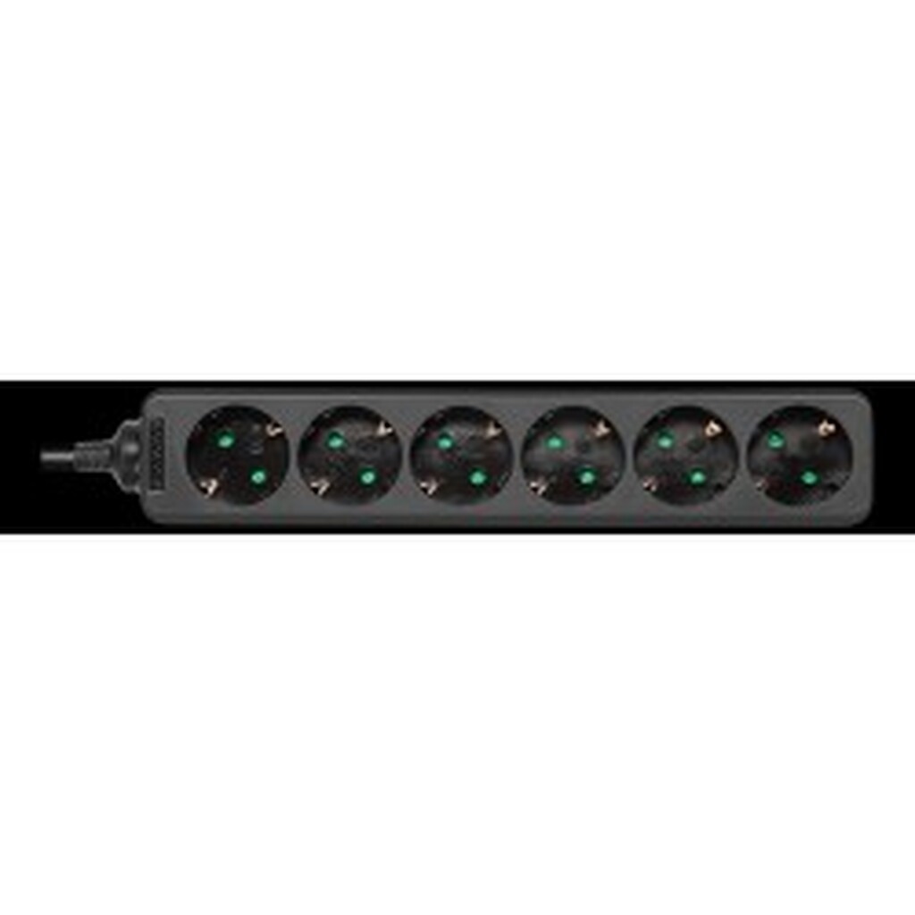 Deltaco Outlet 6xcee 7/3 1xcee 7/7 10m Black - Stikdåse