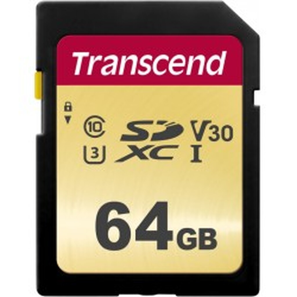 Transcend Gold 500S SD UHS-I U3, MLC (V30) R95/W60 64GB - Hukommelseskort