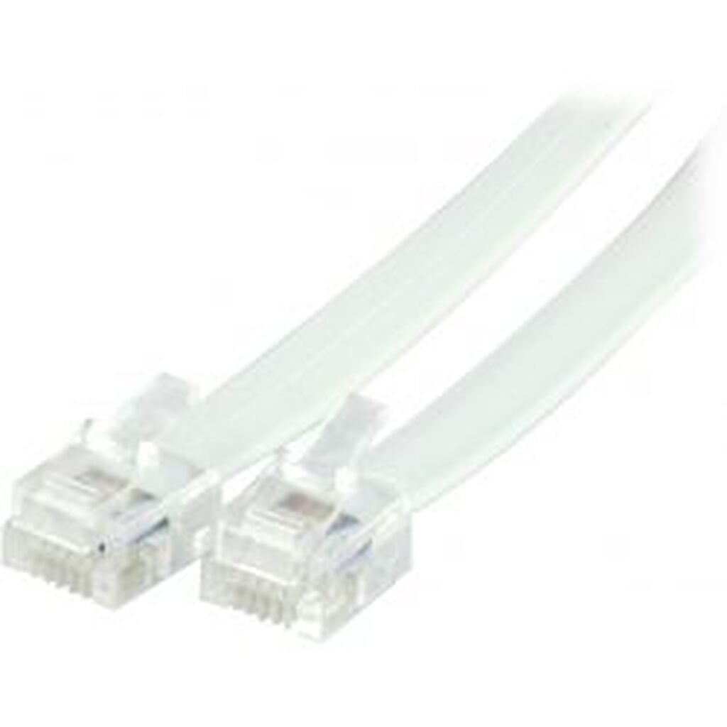 Deltaco Modular Cable Rj12/6c, 3m, White - Ledning