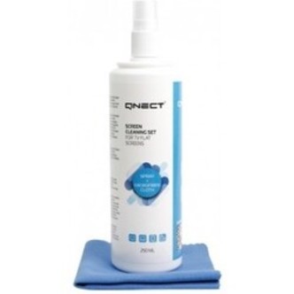 Qnectclean Rengøringsspray Til Skærme, 250 Ml + Mikrofiberklud - Rengøring