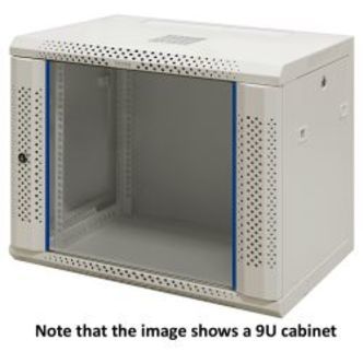 Toten 19? Wall Cabinet, 6u, 600 Ã 450, Glass Door, White