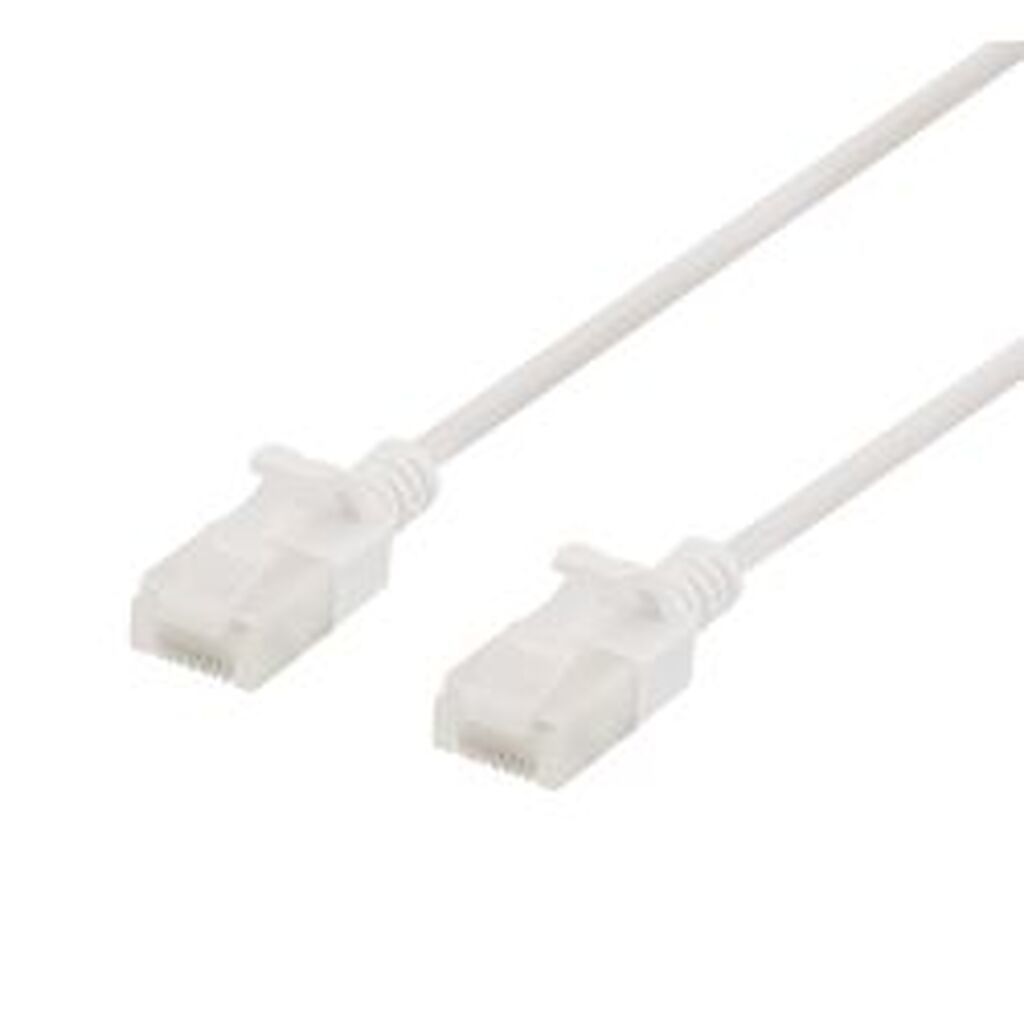 Deltaco U/utp Cat6a Patch Cable, Slim, 3,5mm Diameter, 5m, White