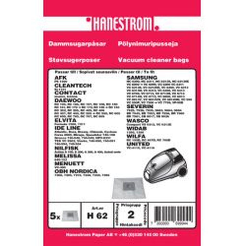 Hanestroem Dammsugarpåsar Daewoo Rc 705, Samsung