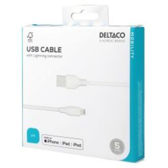 Deltaco Usb-a - Lightning Cable, C189, 2m, White