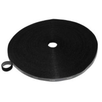 Deltaco Hook And Loop Fastener Cable Ties, Width 10mm, 25m, Black