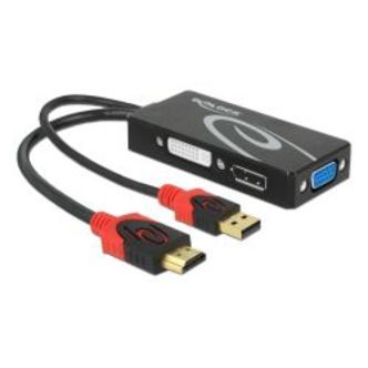 Delock Adapter Hdmi Male &gt; Dvi / Vga / Displayport Female 4k Black