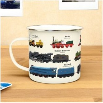 Gift Republic Enamel Mug Trains - Krus