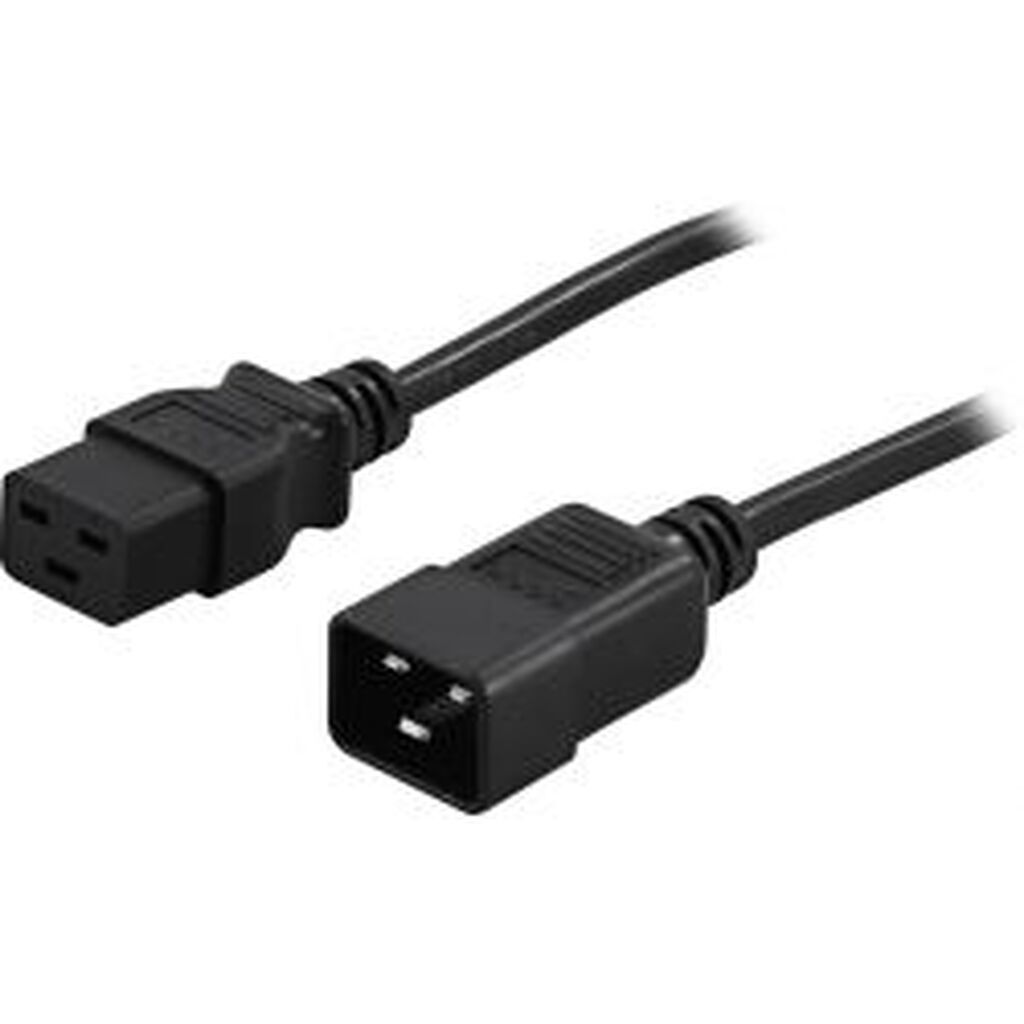 Deltaco Earthed Device/extension Cable,Â straight Iec 60320 C19Â 3m