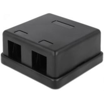 Delock Keystone Surface Mounted Box 2 Port Black