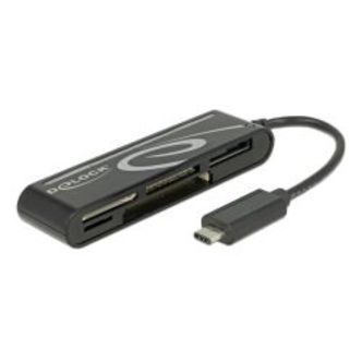 Delock Usb 2.0 Card Reader Usbc Male 5 Slots Up To 480 Mbps Black