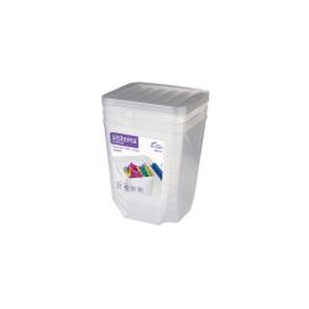 Sistema Organiser 3 Pack Tubs Large Clear 1,8 L - Opbevaring