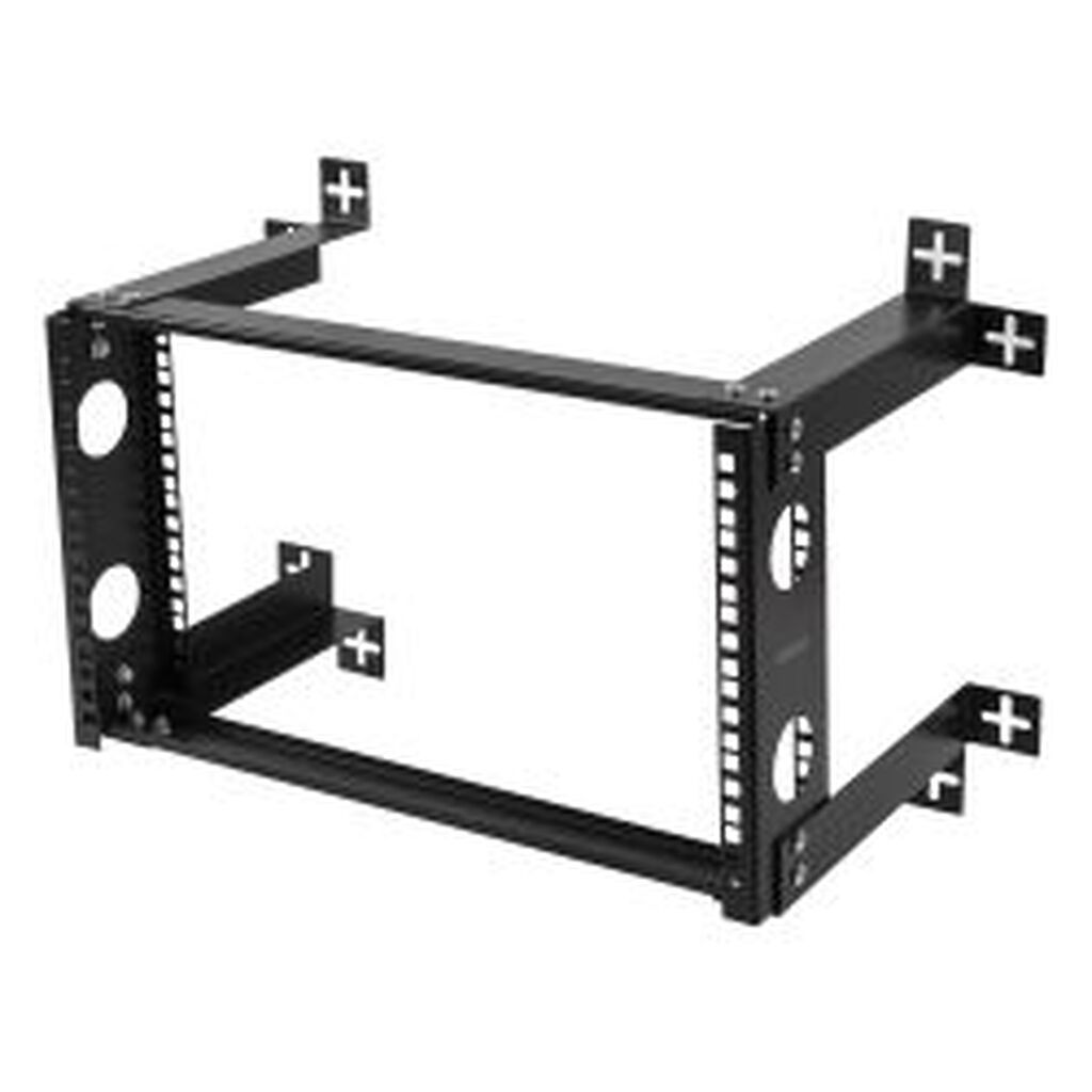 Deltaco 19 Wall Mount, 6u, 35kg Load, Steel, Mounting Kit, Black