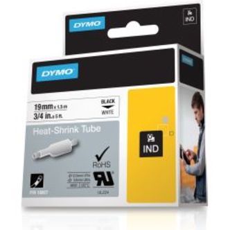 Dymo Rhino Pro Mark Heatshrink Label 19x1.5mm Blacktext White1.5m