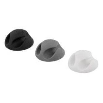 Deltaco Self Adhesive Cable Holder In Rubber 6pack Black/white/grey