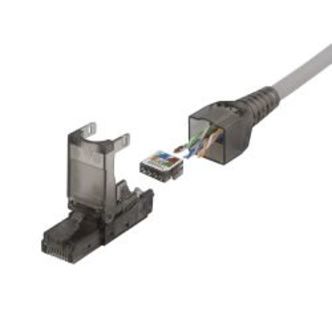 Deltaco Rj45 Plug Cat6a, Unshielded, Tool-less, Grey - Diverse