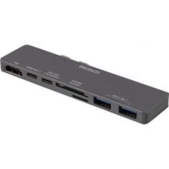 Deltaco Dual Usb-c Dock For Macbook Pro 2016, Thunderbolt 3, 100w - Tilbehør til computer