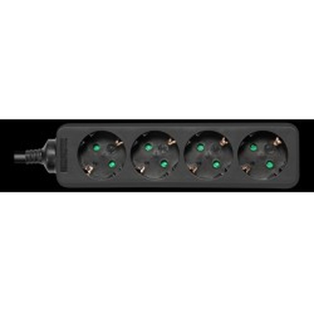 Deltaco Outlet 4xcee 7/3 1xcee 7/7 5m Black - Stikdåse