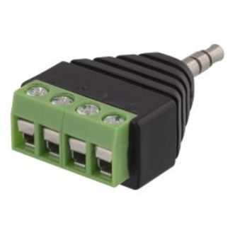 Deltaco 4 Pole 3.5mm Plug To 4-pin Terminal Block Adapter - Diverse