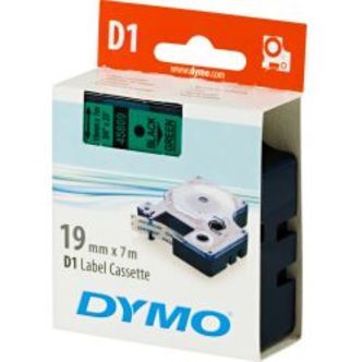 Dymo D1, Marking Tape, 19mm, Black Text On Green Tape, 7m - 45800