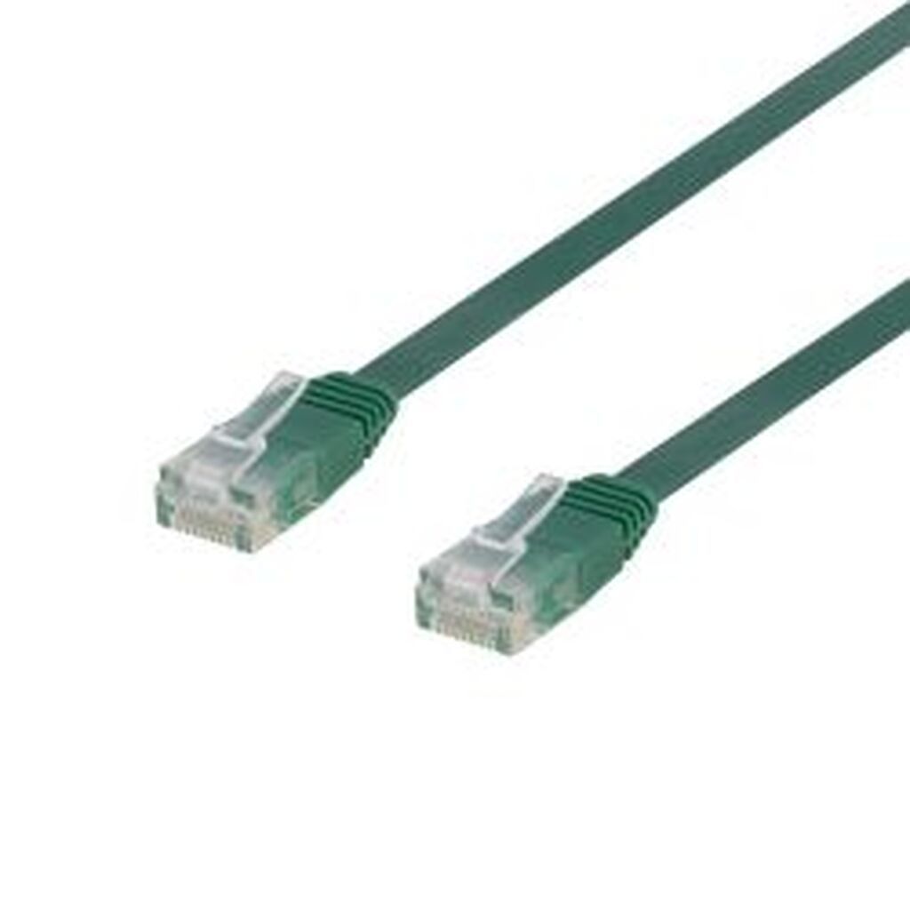 Deltaco U/utp Cat6 Patch Cable, Flat, 3m, 250mhz, Green