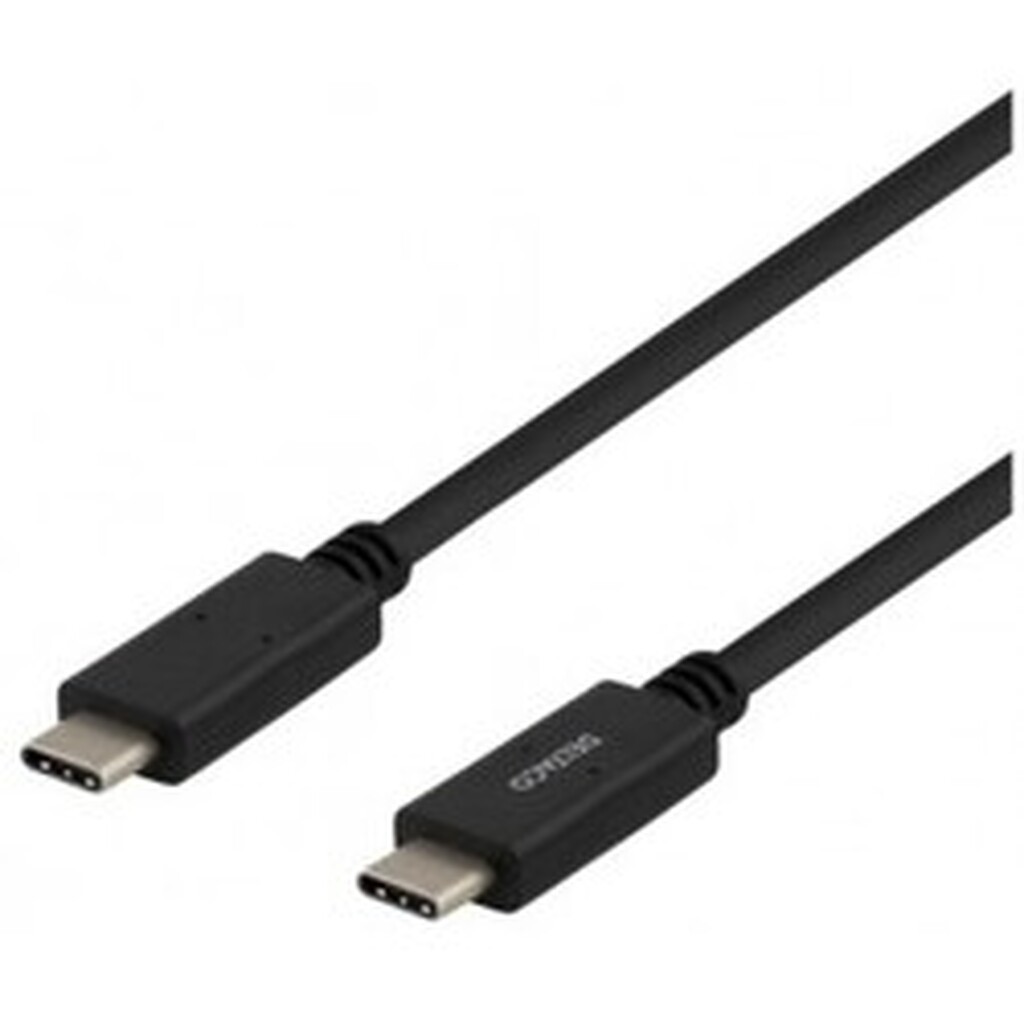 Deltaco Usb 2.0 Usb-c To Usb-c-cable, 1m,  Black - Ledning