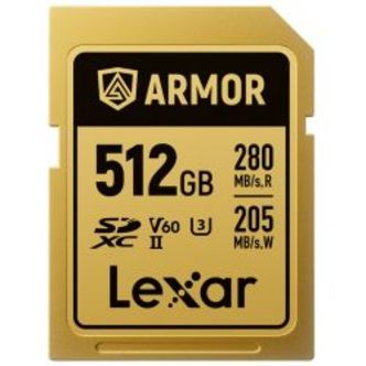 Lexar SDXC ARMOR Gold UHS-II U3, Stainless Steel, IP68 R280/W210 (V60) 512GB