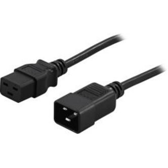 Deltaco Device Cable, Earthed, Iec320 C19 To C20, 16 A / 250 V, 0.5m