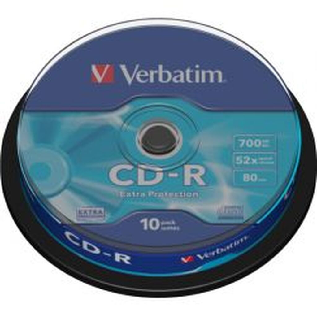 Verbatim Cd-r, 52x, 700 Mb/80 Min, 10-pack, Spindel, Extra Protection