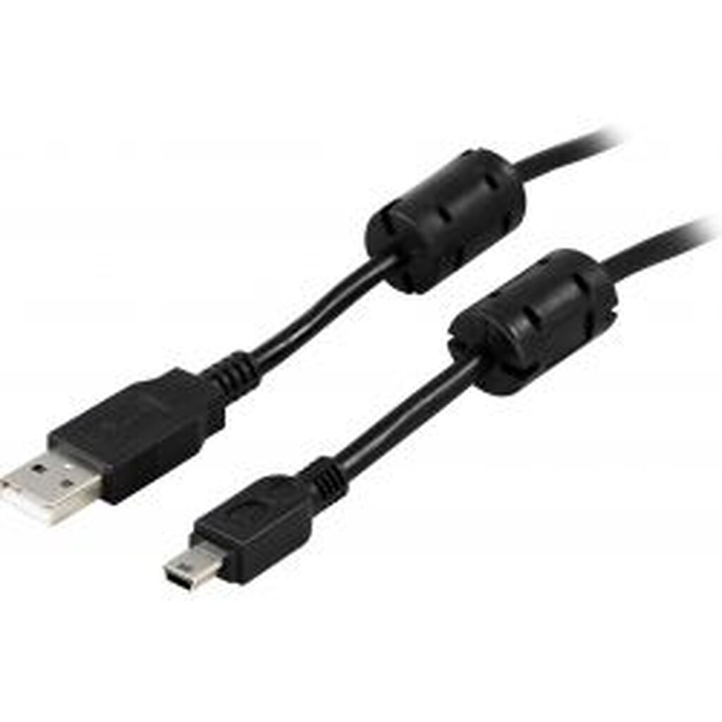 Deltaco Usb 2.0 Cable Typea Type Minib Ferrite Cores 2m Black