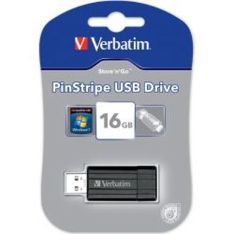 Verbatim Usb 2.0 Memory, Store'n'go, 16gb, Pinstripe