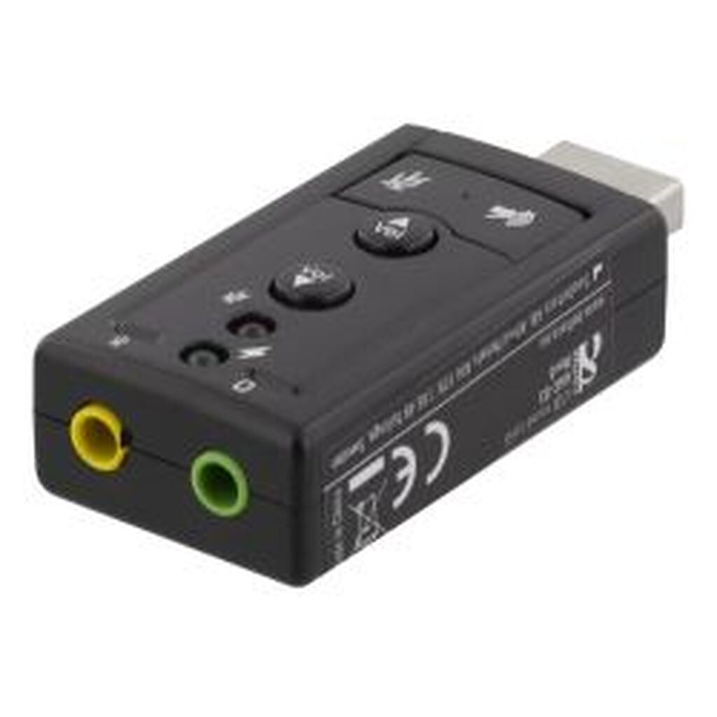 Deltaco Usb Audio Card, 7.1, Mute, Volume, 2x3.5mm, Mic/headphone - Tilbehør til computer