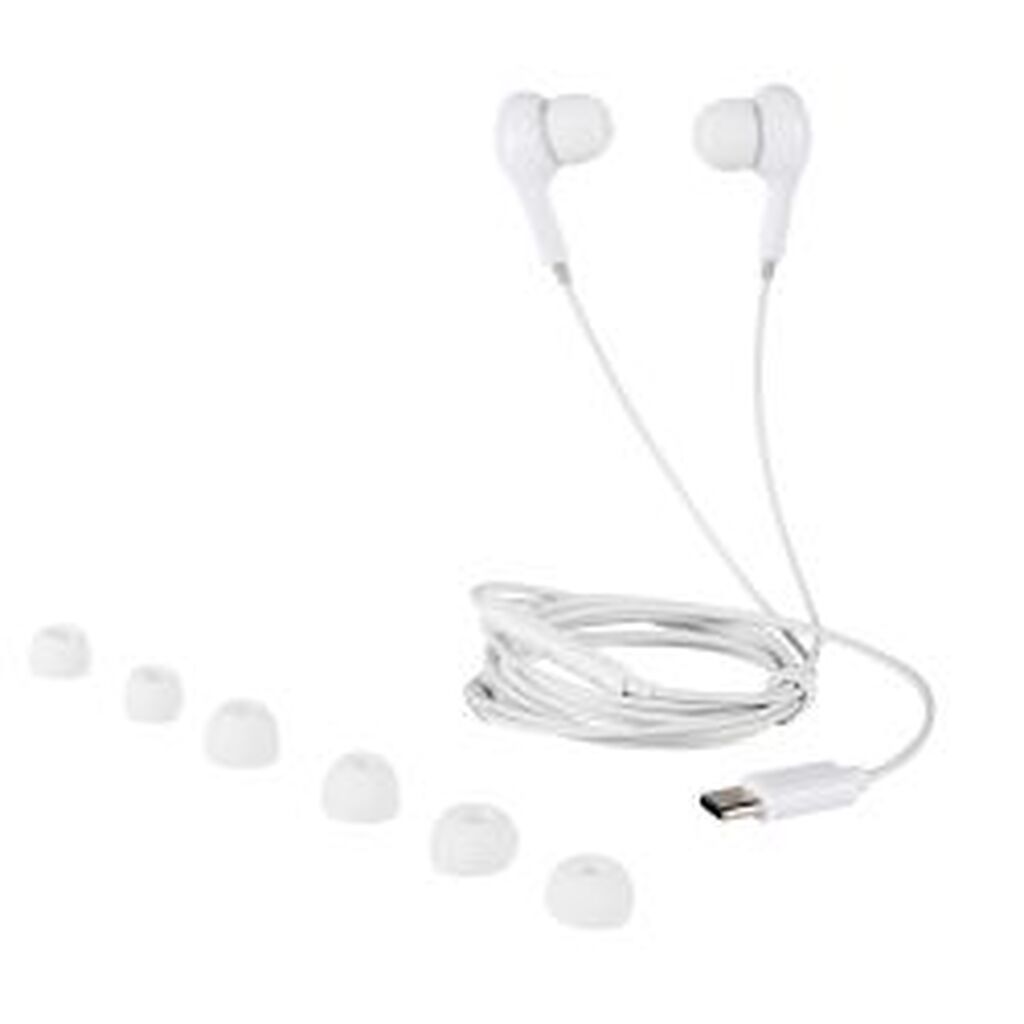 Streetz C220 In-ear Earbuds, 3-button, Usb-c, White