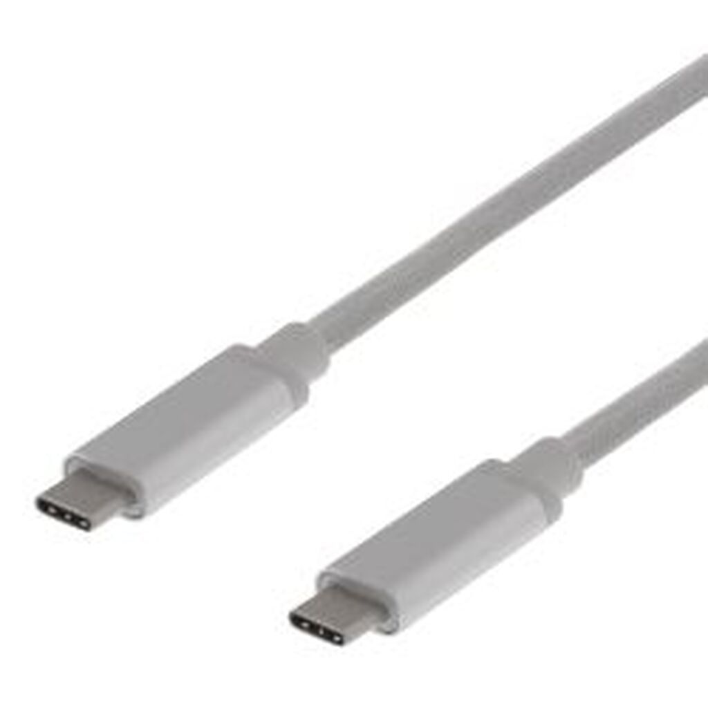Deltaco Usb-c To Usb-c Cable, 0.5m, 60w Usb Pd, 10 Gbps, Silver