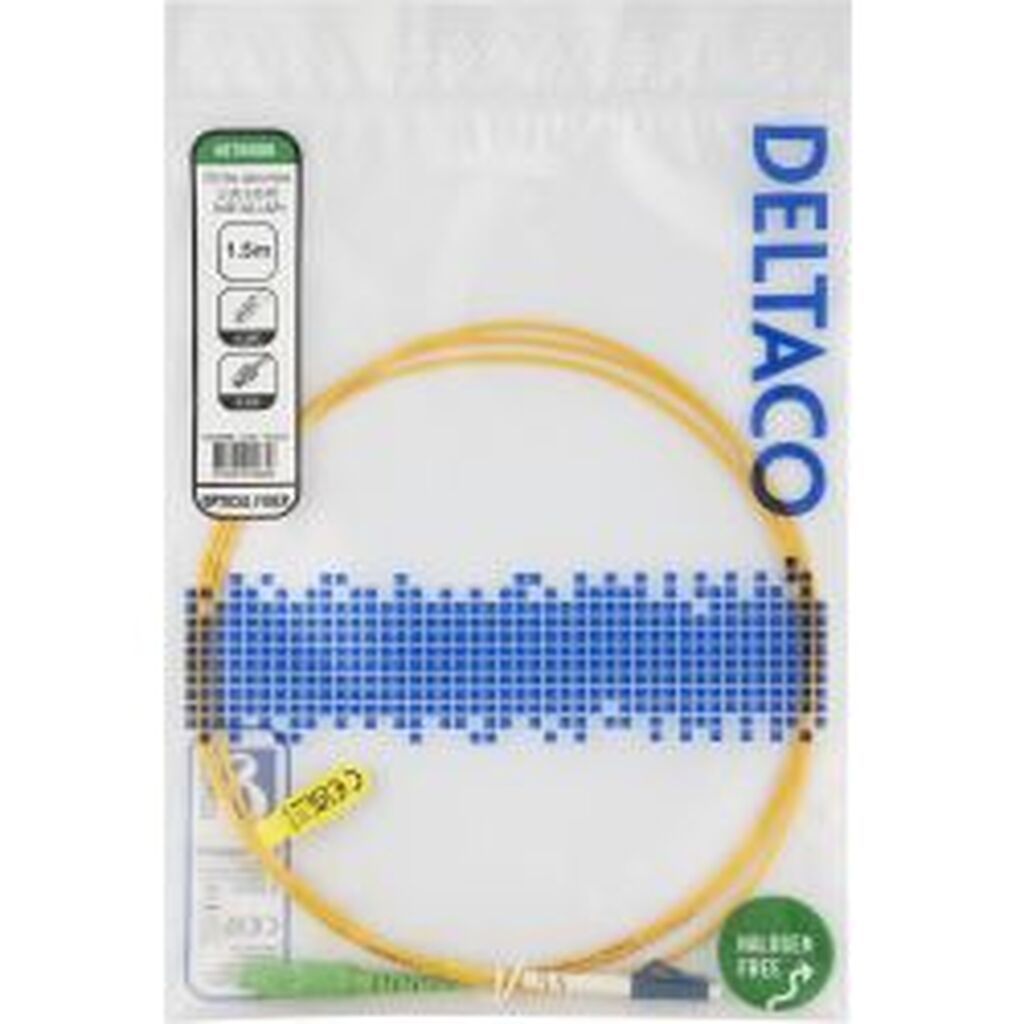 Deltaco Os2 Fiber Cable, Lc - Sc, Simplex, Upc/apc, 1,5m