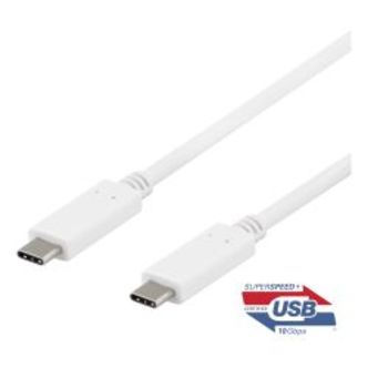 Deltaco Usbc&gt;usbc Cable 0.5m 10gbps 100w 5a Usb3.1 Gen2 Emarket Whi