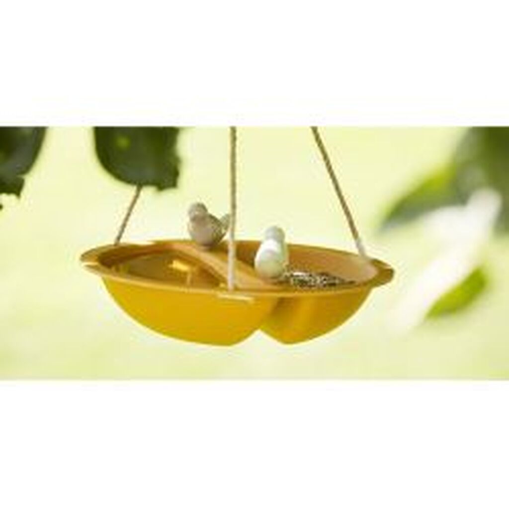 Point Virgule Bamboo Fiber Bird Bath/feeder Ochre foderbræt og fuglebad i ét - Diverse