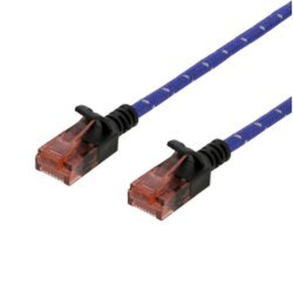 Deltaco Tough Slim Cat.6a U/utp Patch Cable 28awg 3.8mm 0.5m Blue